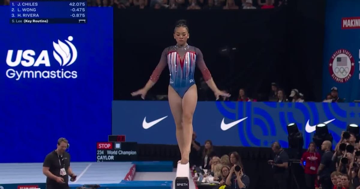 Team USA Women's Night 1 Suni Lee Beam Routine 2024 U.S. Olympic